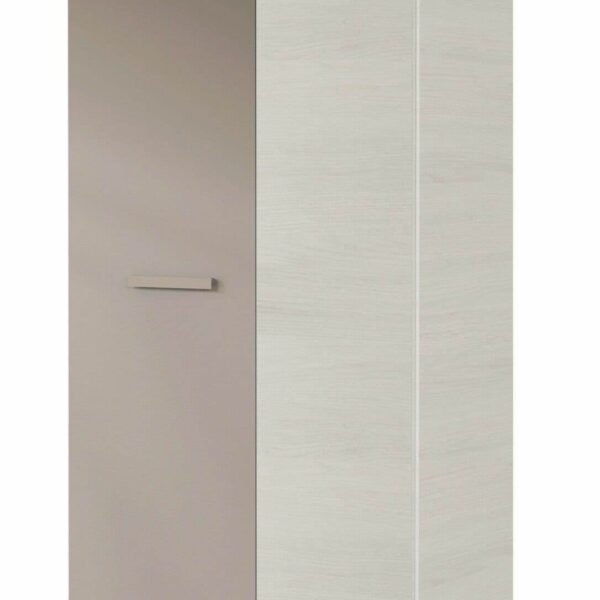 Almiron White & Grey Ash 2-Door Wardrobe: Stylish Storage Solution for Modern Homes - UK Luxury Furniture