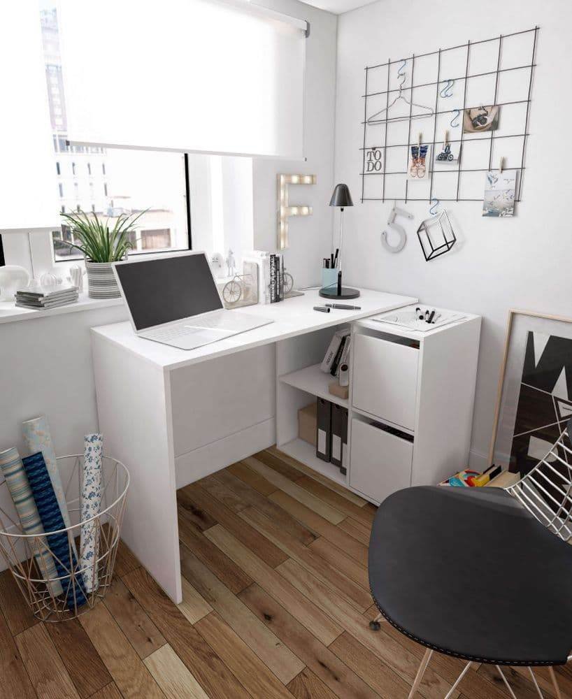 Versatile White Reversible Corner/Straight Desk with Storage and Shelves - UK Luxury Furniture