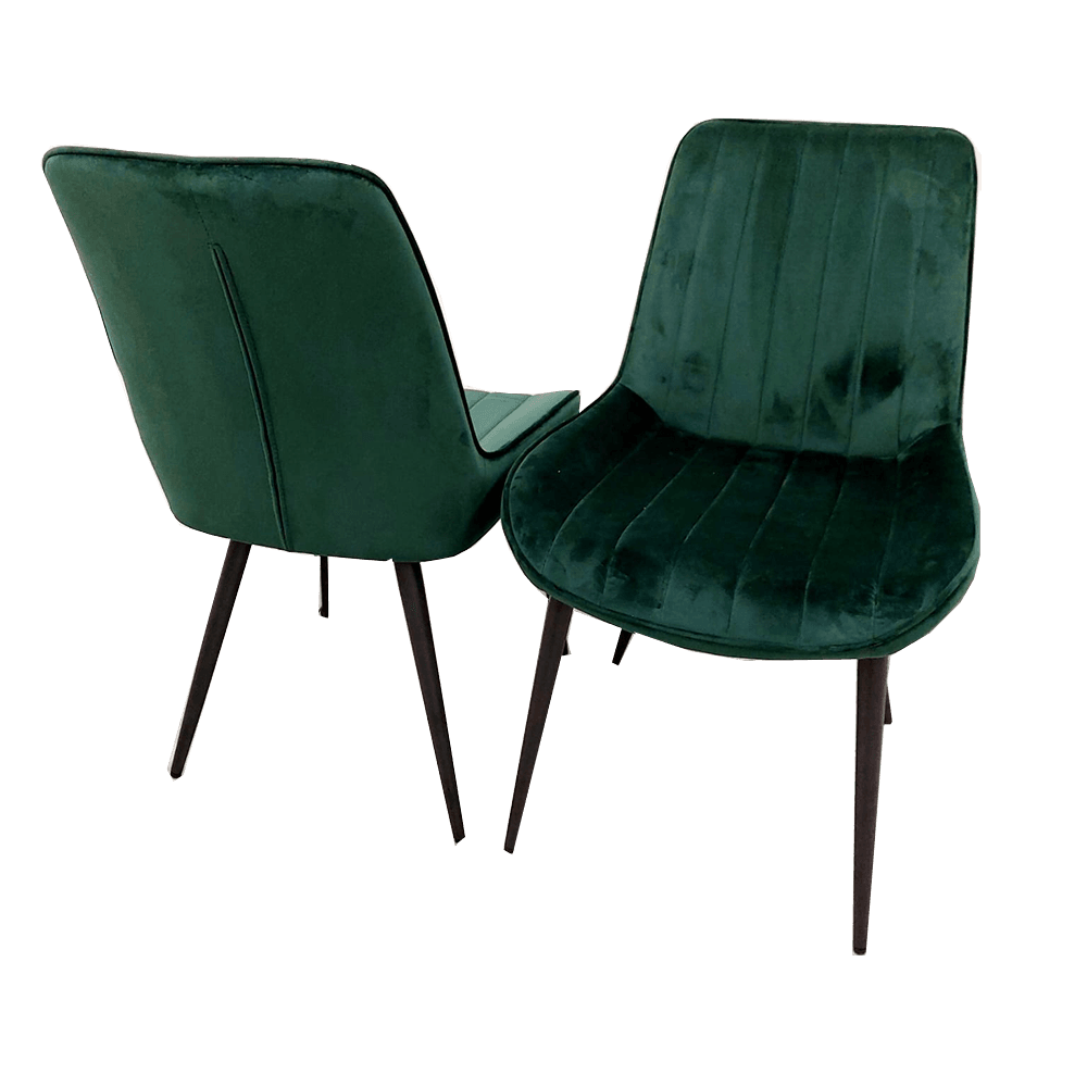 Dido Velvet Dining Chair - Scandinavian Design with Line Stitch Detail in Multiple Colours - UK Luxury Furniture