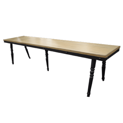 Sienna 180cm Industrial Dining Bench with Rustic Wooden Top and Black Spindle Legs - UK Luxury Furniture