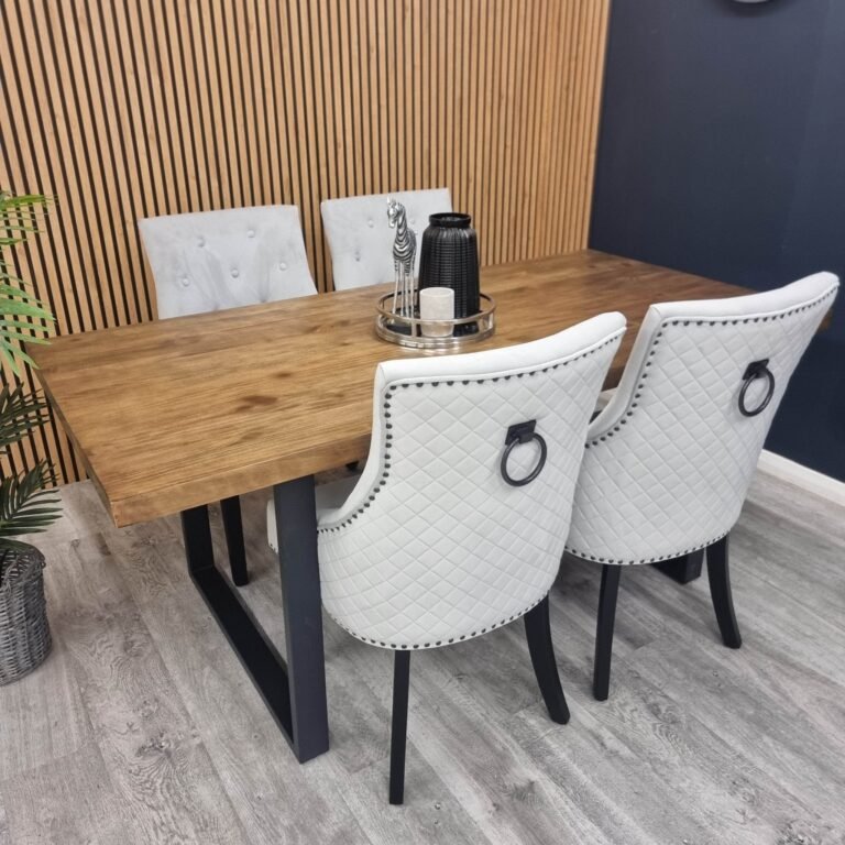 Bentley Black Leg Dining Chair - Light Grey Velvet, Quilted Back, Premium Black Wood Details - UK Luxury Furniture