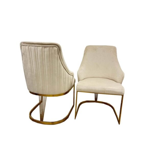 Chelmsford Velvet Dining Chair with Gold Stainless Steel Base - Premium Modern Design - UK Luxury Furniture