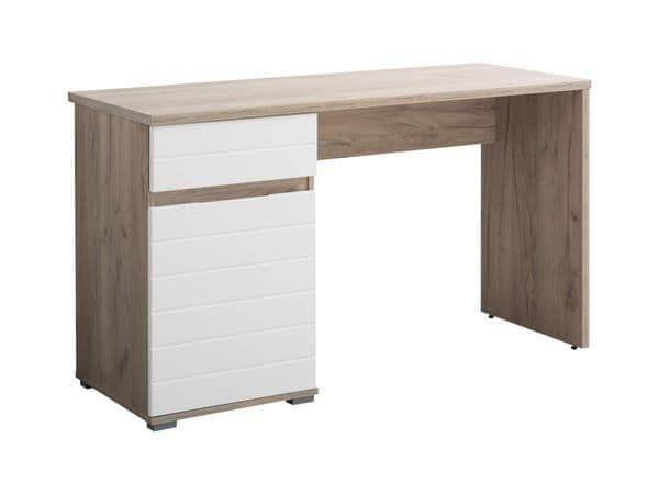 Elano Oak and White Gloss Office Desk: Modern Aesthetic with Storage - UK Luxury Furniture