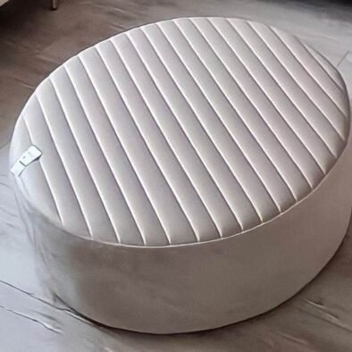 Brooklyn Rounded Footstools - Elegant Velvet in Cream, Light Grey, Dark Grey & Green - No Assembly Required - UK Luxury Furniture