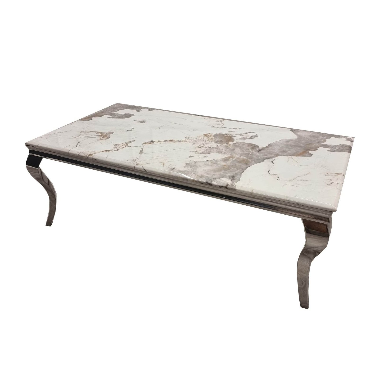 Louis Chrome Coffee Table - Luxury Design for Elegant Living Spaces, 130cm Width - UK Luxury Furniture