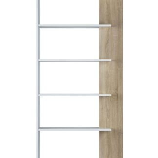 Adila White and Oak Effect Bookcase: Modern, Space-Saving Display Unit for Any Room - UK Luxury Furniture