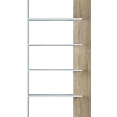 Adila White and Oak Effect Bookcase: Modern, Space-Saving Display Unit for Any Room - UK Luxury Furniture