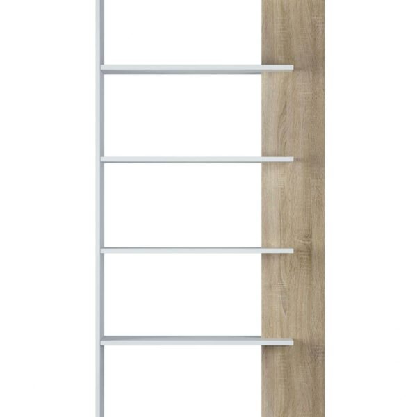 Adila White and Oak Effect Bookcase: Modern, Space-Saving Display Unit for Any Room - UK Luxury Furniture