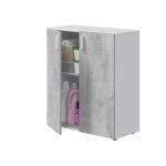 Alonso 2-Door Grey and White Wide Universal Wall Storage Cupboard for Utility - UK Luxury Furniture