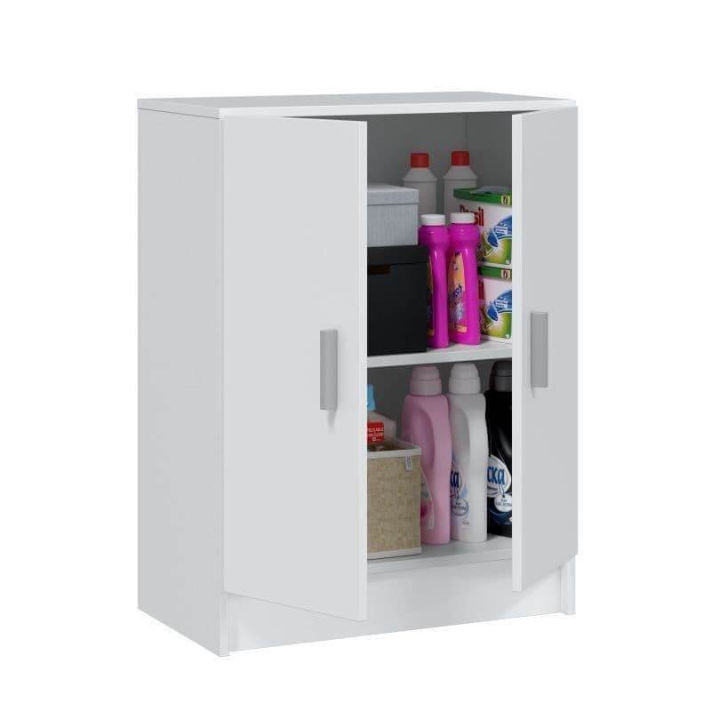 Alonso 2-Door White Universal Storage Cupboard: Modern, Compact, and Versatile - UK Luxury Furniture