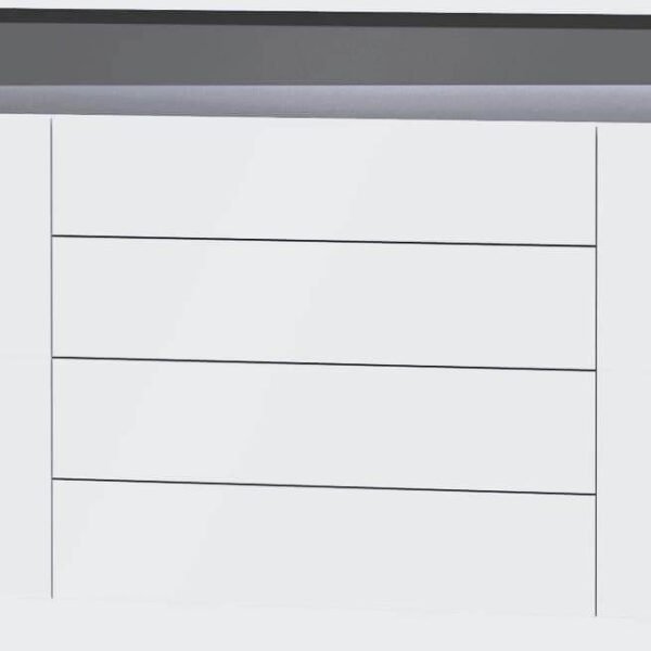 Athens Grey and White Gloss 2 Door 4 Drawer Sideboard with Lights - UK Luxury Furniture