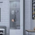 Athens Grey and White Gloss Right Display Cabinet with Glass Door and LED Lighting - UK Luxury Furniture