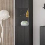 Atlantis Matte Black Tall Display Cabinet: Modern Elegance for Prized Possessions - UK Luxury Furniture