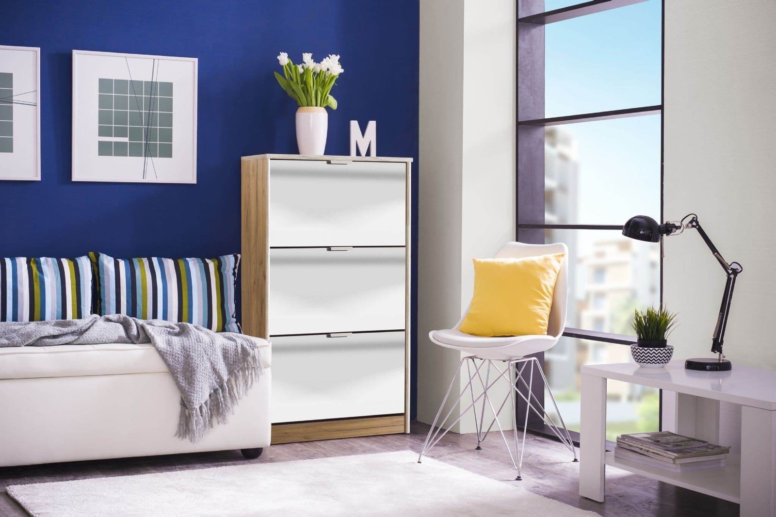 Carrera Mirrored Oak Effect Three-Drawer Shoe Storage Cabinet - Elegant Hallway Organiser - UK Luxury Furniture