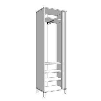 Granada Cashmere and Artisan Oak Effect Slim Narrow Wardrobe with Pull-Out Rail - UK Luxury Furniture