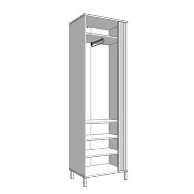 Granada Cashmere and Artisan Oak Effect Slim Narrow Wardrobe with Pull-Out Rail - UK Luxury Furniture