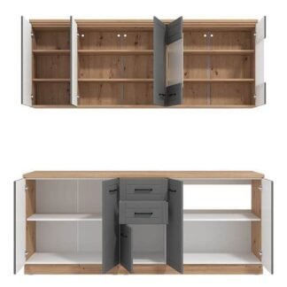 Hudson 78.7-inch Graphite Grey Kitchen Units: Modern Style and Ample Storage - UK Luxury Furniture