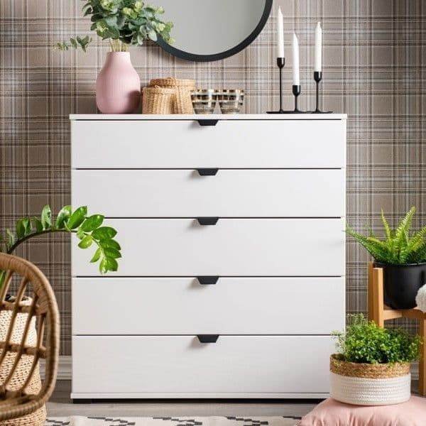 Limone Arctic White Wide 6-Drawer Chest: Modern Storage Solution for Bedrooms - UK Luxury Furniture