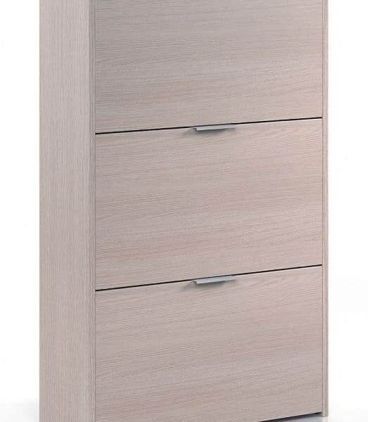 Marvin Light Oak 18-Pair Shoe Cabinet: Elegant, Space-Saving Footwear Storage Solution - UK Luxury Furniture