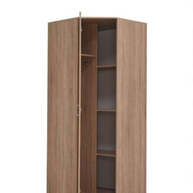 Miami Sonoma Oak Effect Corner Wardrobe: Elegant Bedroom Storage Solution - UK Luxury Furniture