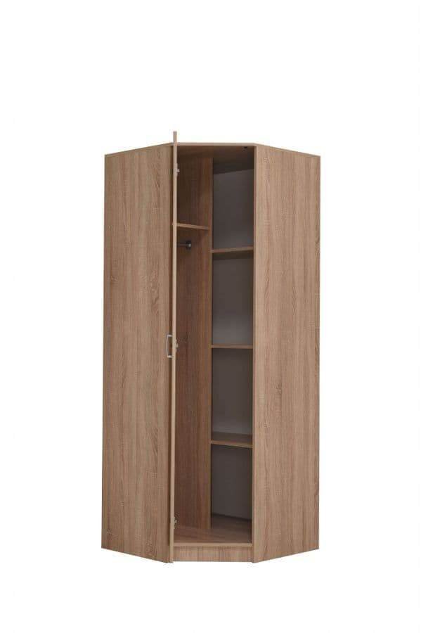 Miami Sonoma Oak Effect Corner Wardrobe: Elegant Bedroom Storage Solution - UK Luxury Furniture
