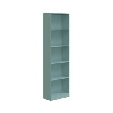 Mila Aqua Green Tall Bookcase: Elegant 5-Shelf Storage for Modern Living Spaces - UK Luxury Furniture
