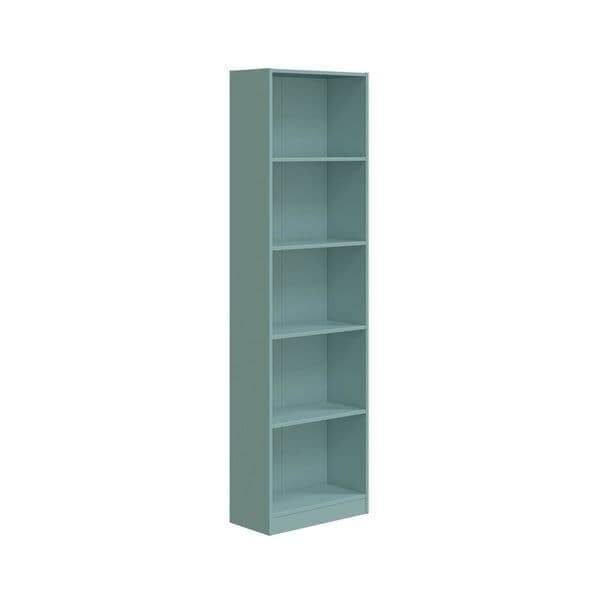 Mila Aqua Green Tall Bookcase: Elegant 5-Shelf Storage for Modern Living Spaces - UK Luxury Furniture