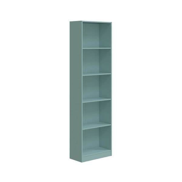 Mila Aqua Green Tall Bookcase: Elegant 5-Shelf Storage for Modern Living Spaces - UK Luxury Furniture