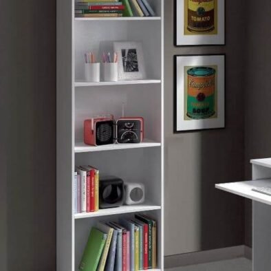 Mila Arctic White Bookcase: Elegant 5-Compartment Display and Storage Unit - UK Luxury Furniture