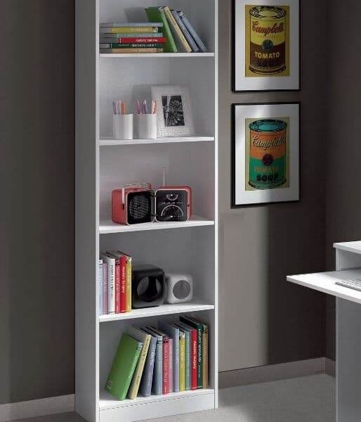 Mila Arctic White Bookcase: Elegant 5-Compartment Display and Storage Unit - UK Luxury Furniture