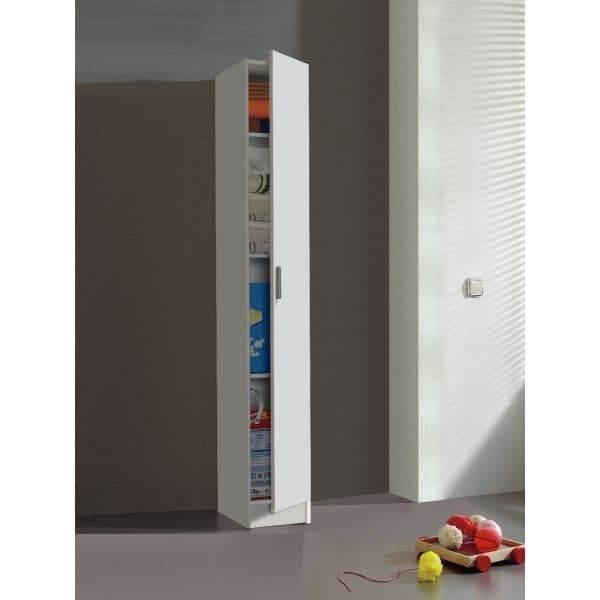 Slimline White Storage Cupboard: Tall, One-Door Unit for Compact Spaces - UK Luxury Furniture