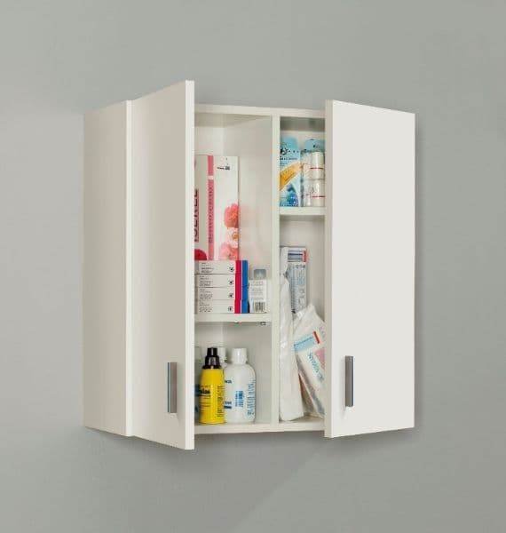 Versatile White Wall-Mounted Storage Cupboard with Double Doors for Organised Homes - UK Luxury Furniture