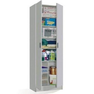 Versatile White Multi-Purpose Storage Cupboard with Eight Internal Compartments - UK Luxury Furniture