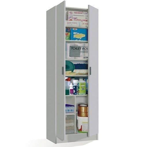 Versatile White Multi-Purpose Storage Cupboard with Eight Internal Compartments - UK Luxury Furniture