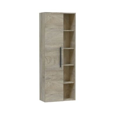 Neves Oak Effect Bathroom Storage Wall Mounted Cupboard with 5 Compartments - UK Luxury Furniture