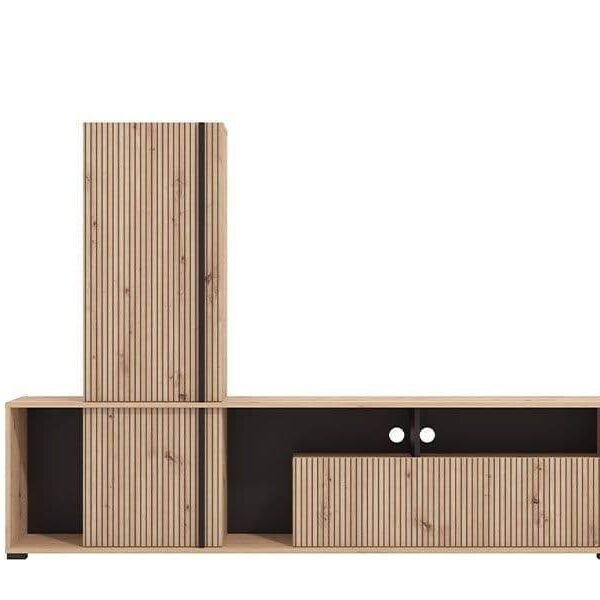 Norrvik Artisan Oak Effect Slatted TV Entertainment Unit - Modern Media Console - UK Luxury Furniture