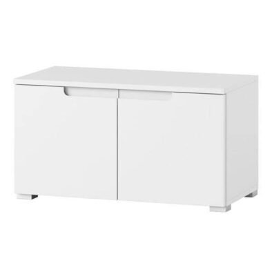 Santino White Gloss Hallway Storage Cupboard S18 - Elegant Entrance Cabinet - UK Luxury Furniture