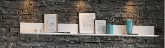 Elegant Santino White Gloss Long Floating Wall Shelf for Modern Interiors - UK Luxury Furniture