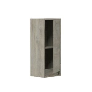 Shaarawy Grey Oak Effect Wall Mounted Floating Bathroom Cupboard with Single Door - UK Luxury Furniture