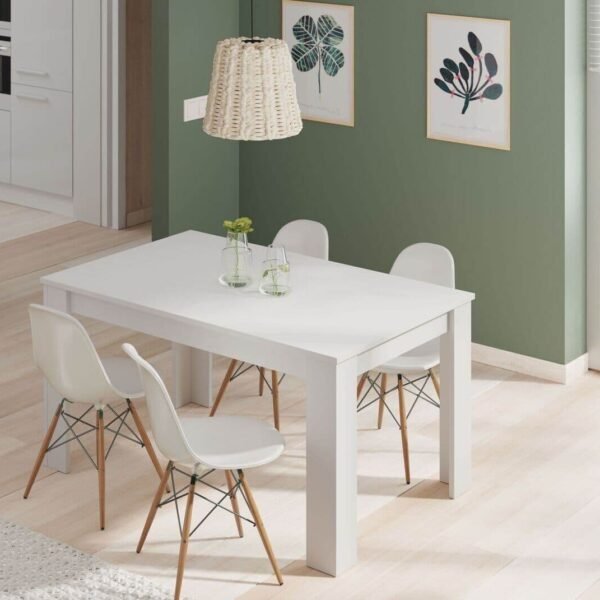Tevez White Expanding Dining Table: Modern, Versatile, Space-Saving for Contemporary Homes - UK Luxury Furniture