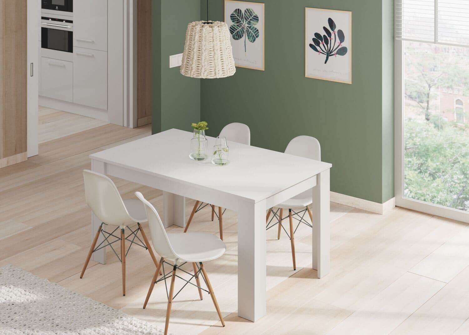 Tevez White Expanding Dining Table: Modern, Versatile, Space-Saving for Contemporary Homes - UK Luxury Furniture