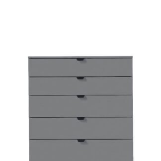 Valentina Grey Chest of Drawers: Modern 5-Drawer Storage for Chic Bedroom Decor - UK Luxury Furniture