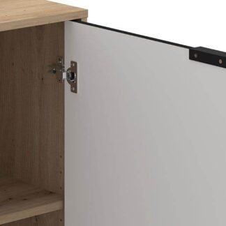 Vilamoura Artisan Oak Effect & Black Small Sideboard - Modern Storage Unit - UK Luxury Furniture