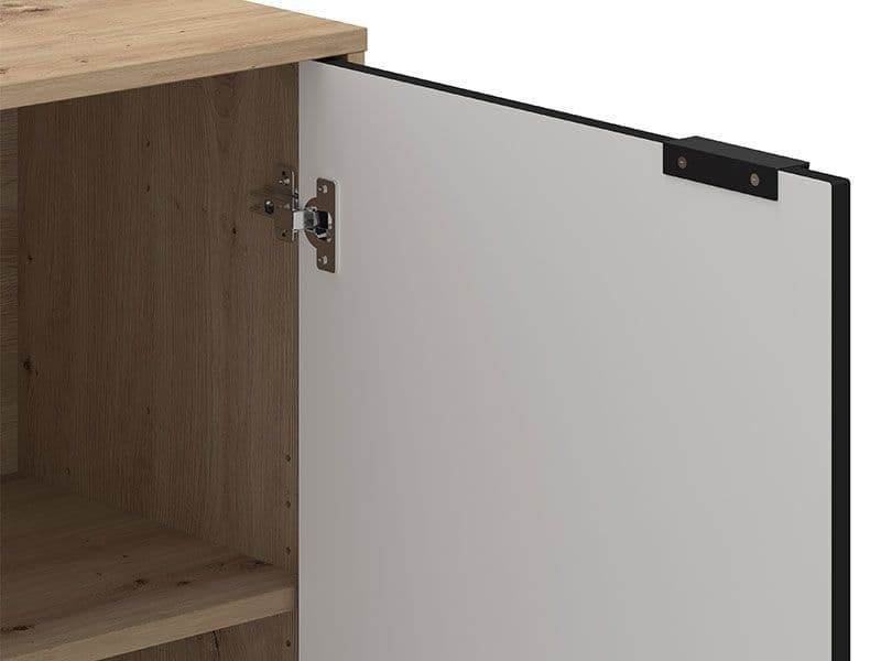 Vilamoura Artisan Oak Effect & Black Small Sideboard - Modern Storage Unit - UK Luxury Furniture