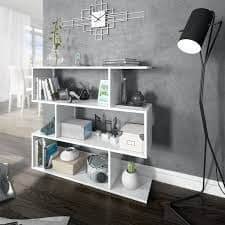 Elegant White Gloss Short Bookcase with Three Open Storage Compartments - UK Luxury Furniture