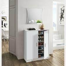 Elegant White Shoe Storage Cupboard for Hallway Organisation - 30 Pair Capacity - UK Luxury Furniture