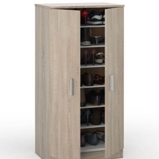 Zuldy Oak Effect Shoe Cabinet: Stylish Storage Solution for Hallway or Bedroom - UK Luxury Furniture