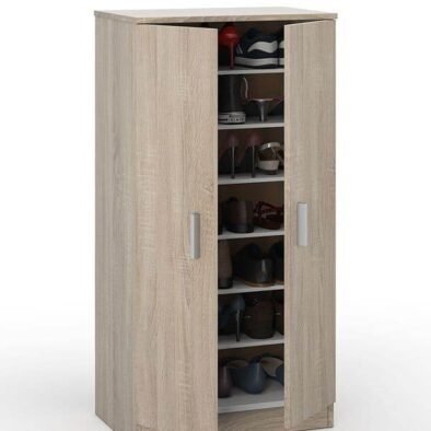 Zuldy Oak Effect Shoe Cabinet: Stylish Storage Solution for Hallway or Bedroom - UK Luxury Furniture