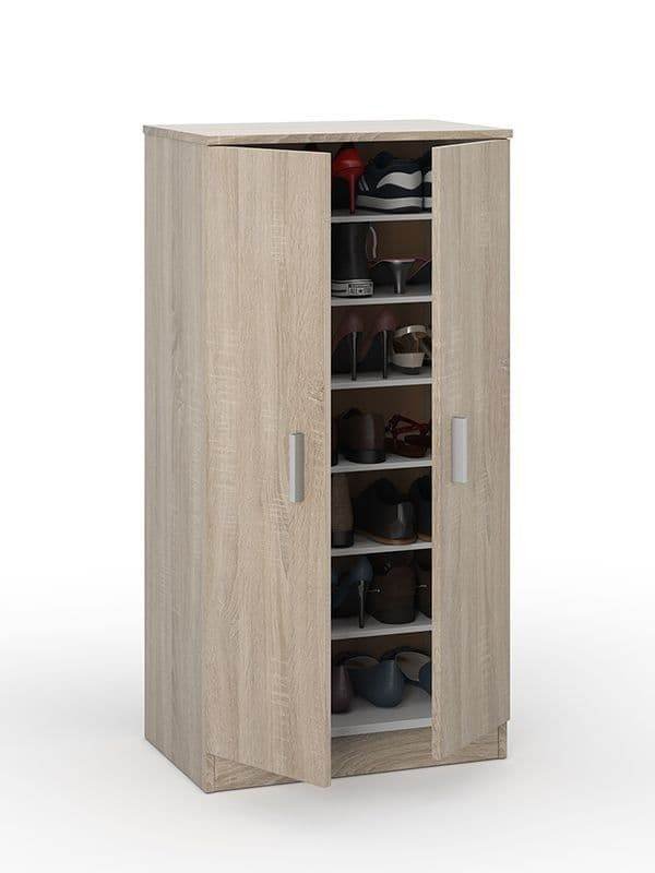 Zuldy Oak Effect Shoe Cabinet: Stylish Storage Solution for Hallway or Bedroom - UK Luxury Furniture