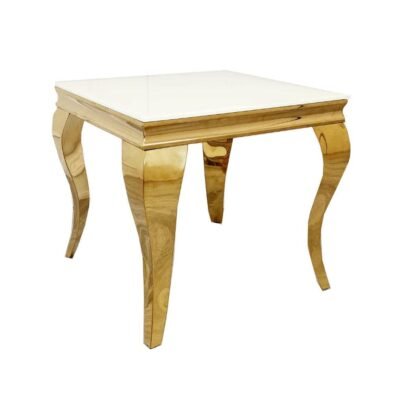 Luxury Louis Gold Side Lamp Table - Elegant 60cm x 60cm Design Perfect for Any Room - UK Luxury Furniture